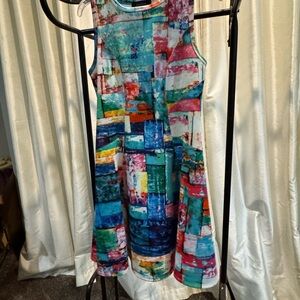 Karen Kane Multicolor Patchwork Midi Dress